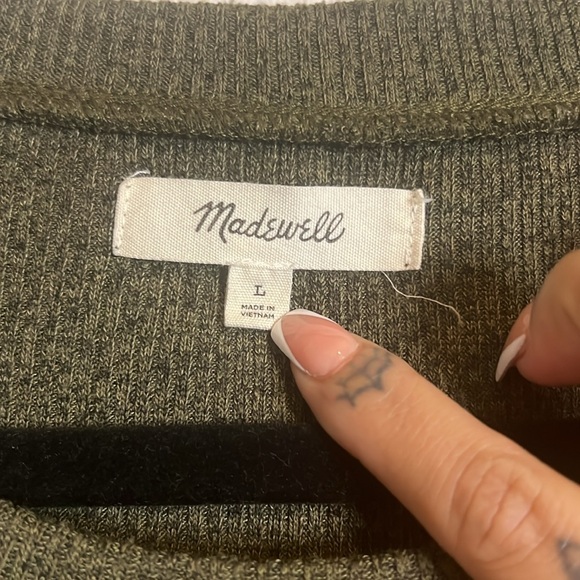 Madewell Ribbed Pocket Tee midi dress, size large. - Picture 3 of 11